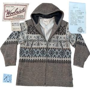 Woolrich Snowflake Fair Isle Wool Blend Jacket Sz M